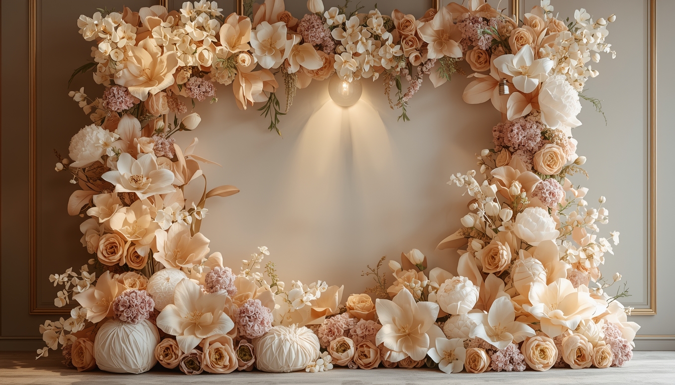 Elegant backdrop package with floral arrangements and lighting